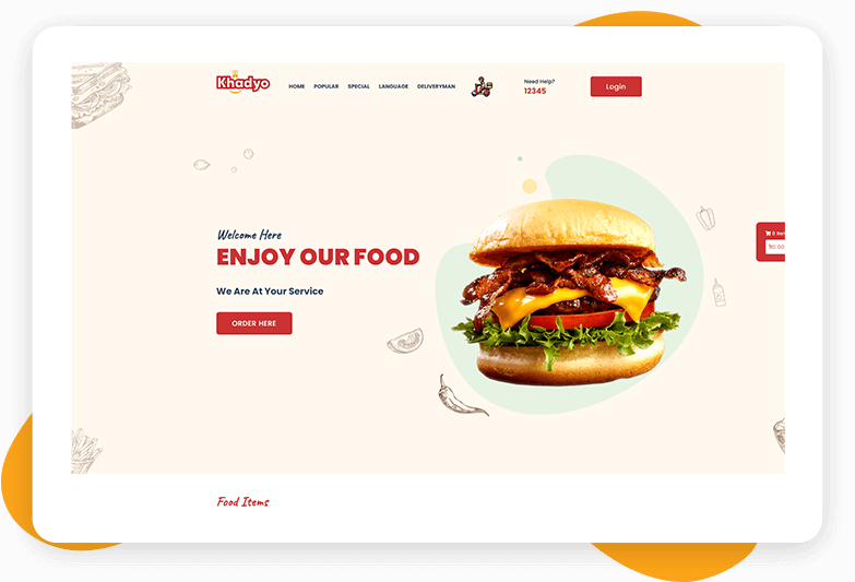 Khadyo restaurant software website on features page